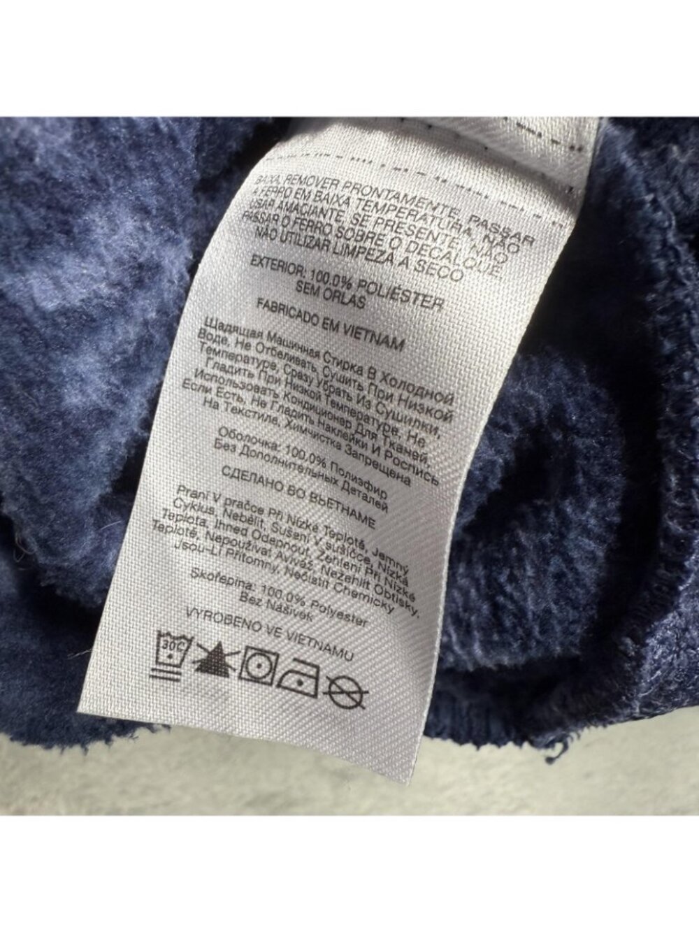 Columbia Coat Mens Medium Blue Fleece Long Pullover Funnel Neck Geometric AL2727 - Picture 13 of 16